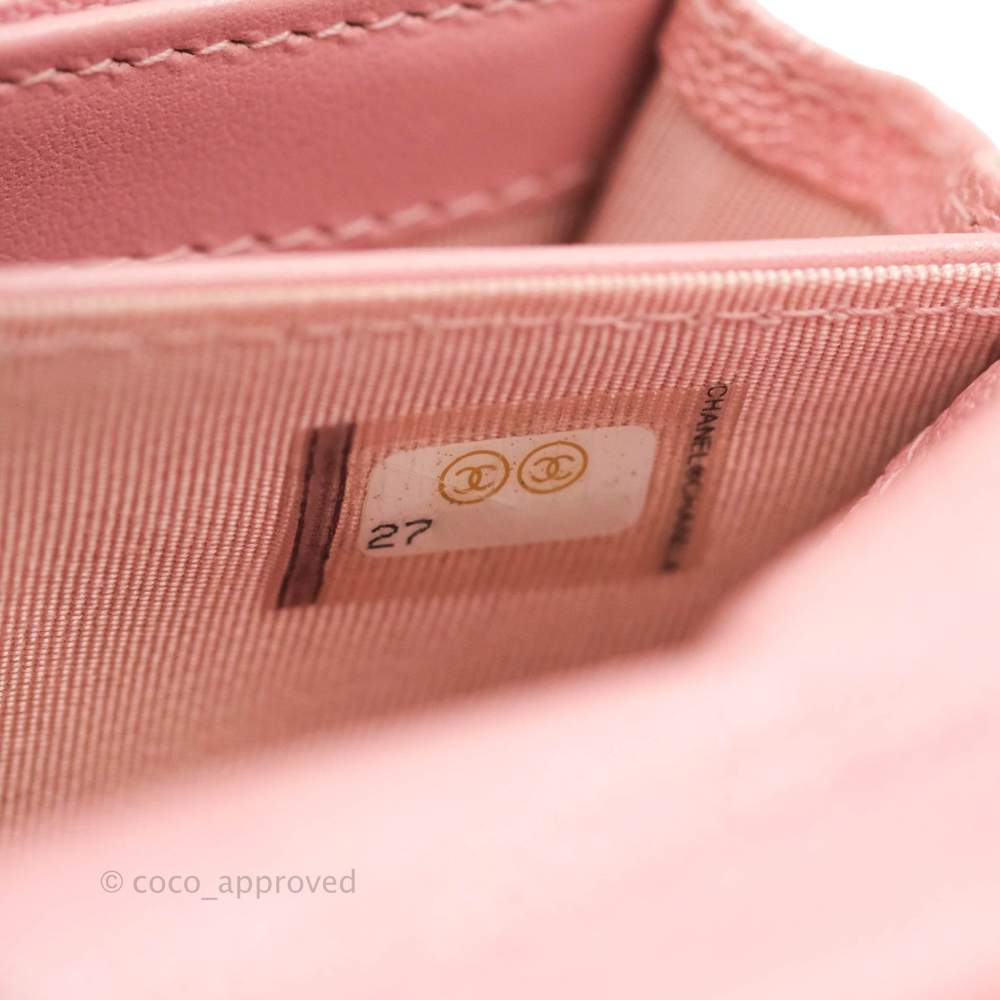 Chanel Mini Quilted Wallet On Chain WOC Caviar Iridescent Pink Gold Hardware 19S
