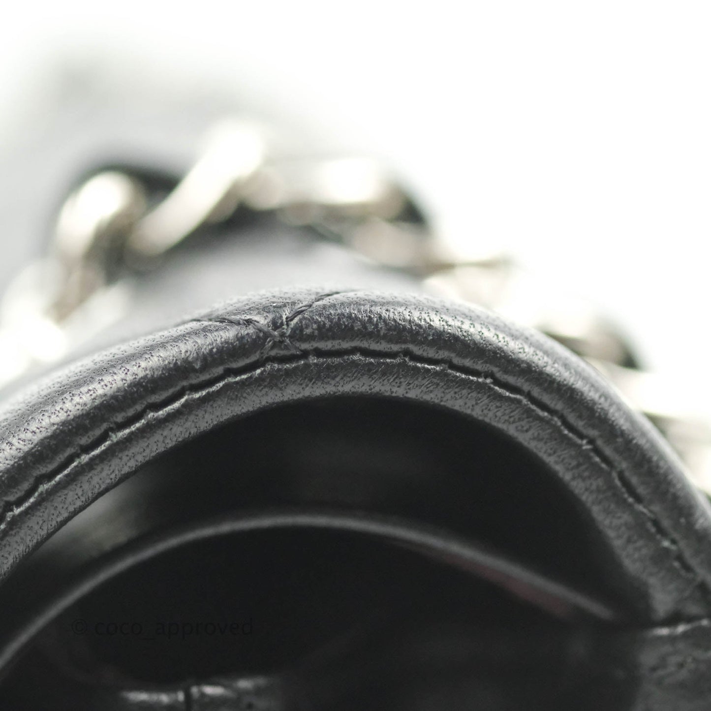 Chanel Classic M/L Medium Flap Quilted Black Lambskin Silver Hardware