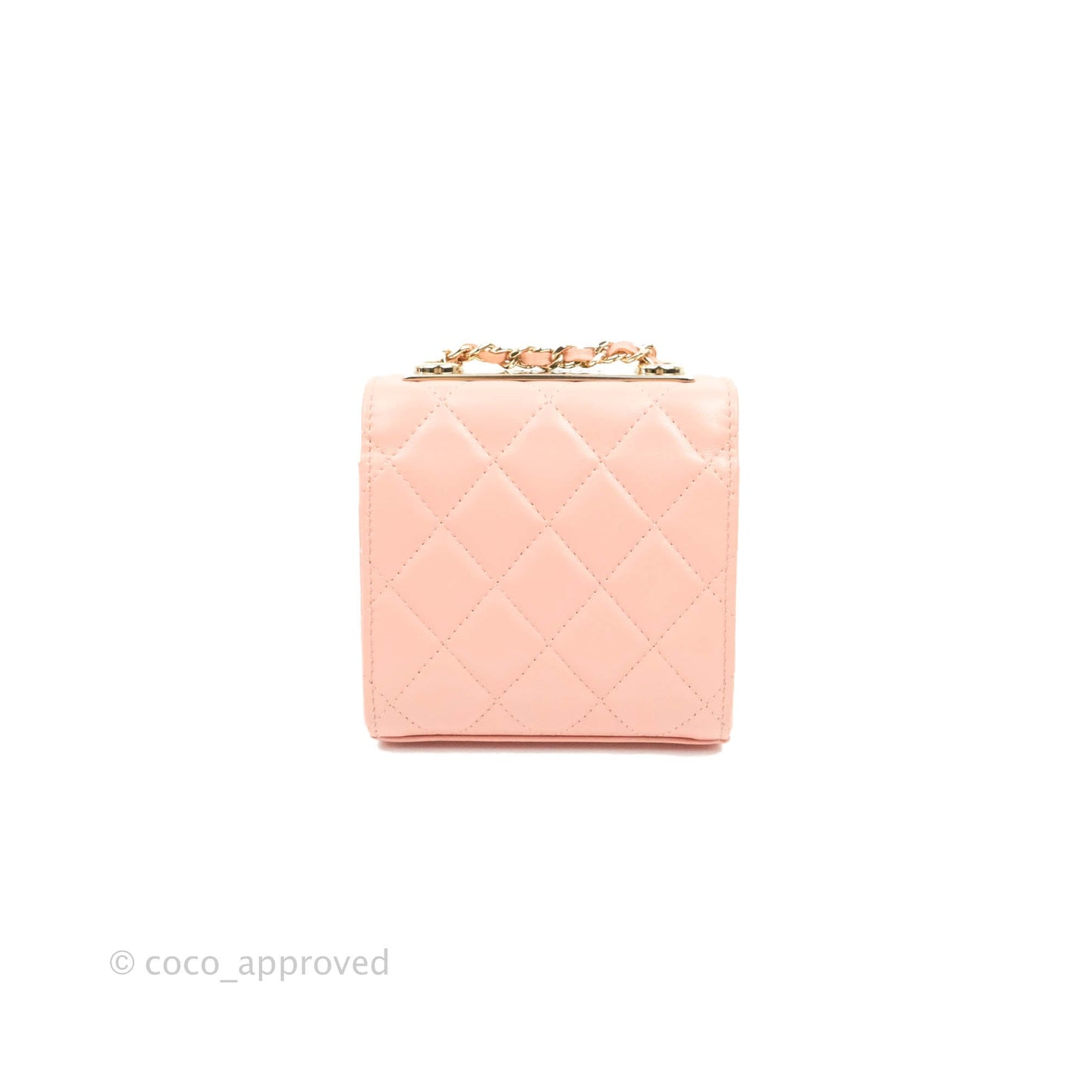 Chanel Mini Quilted Trendy CC Clutch With Chain Pink Lambskin Gold Hardware