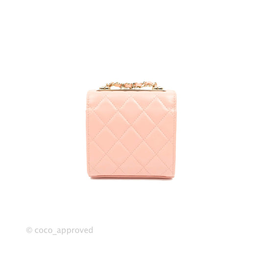 Chanel Mini Quilted Trendy CC Clutch With Chain Pink Lambskin Gold Hardware