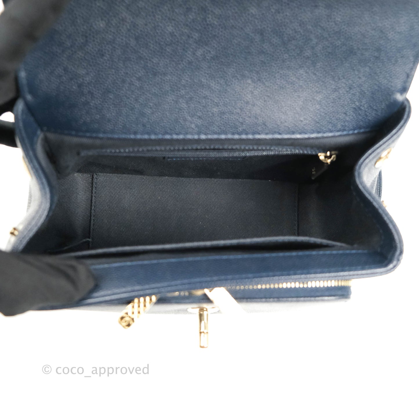 Chanel Quilted Small Business Affinity Flap Navy Caviar Gold Hardware