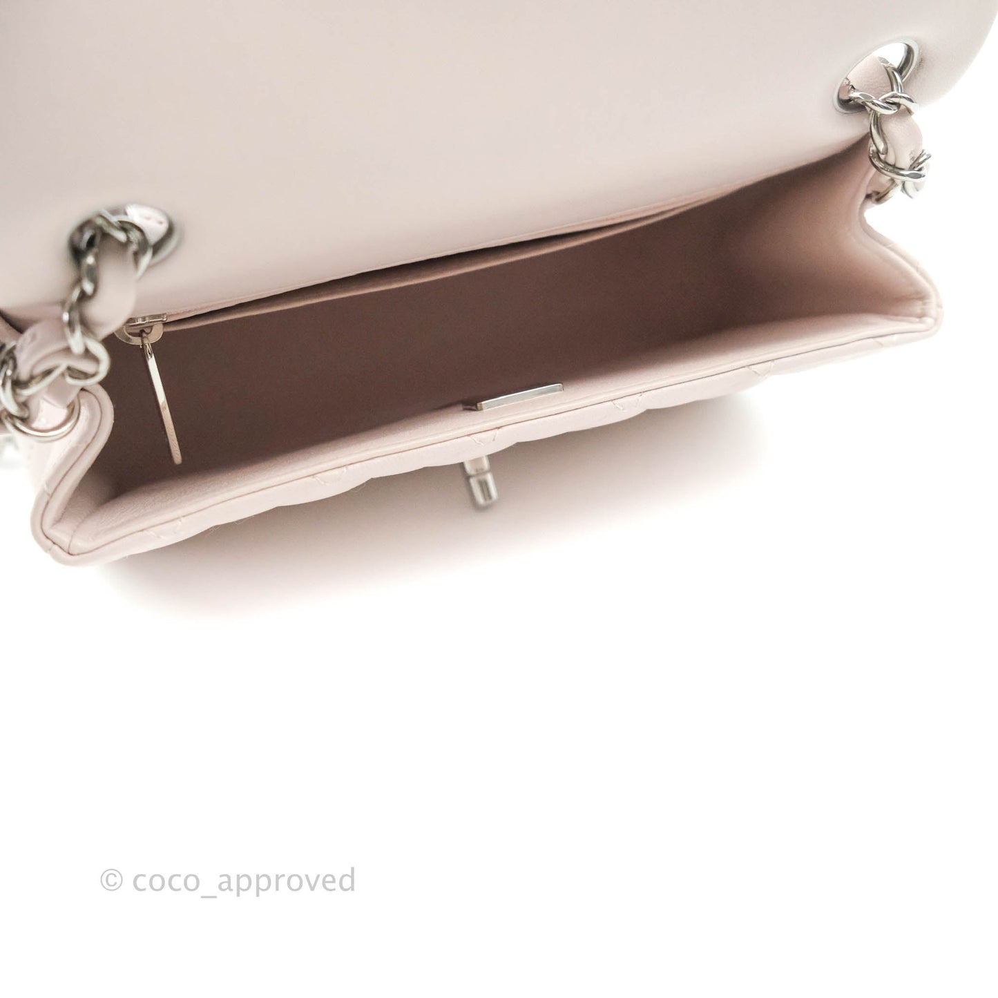 Chanel Quilted Mini Rectangular Light Lilac Lambskin Silver Hardware