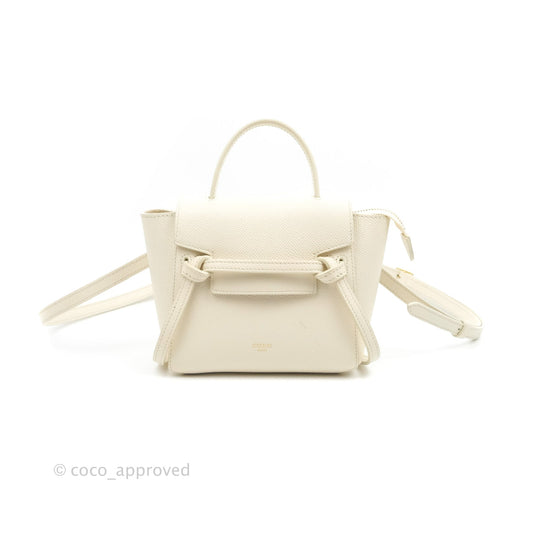 Celine Pico Belt Bag White Grained Calfskin Gold Hardware