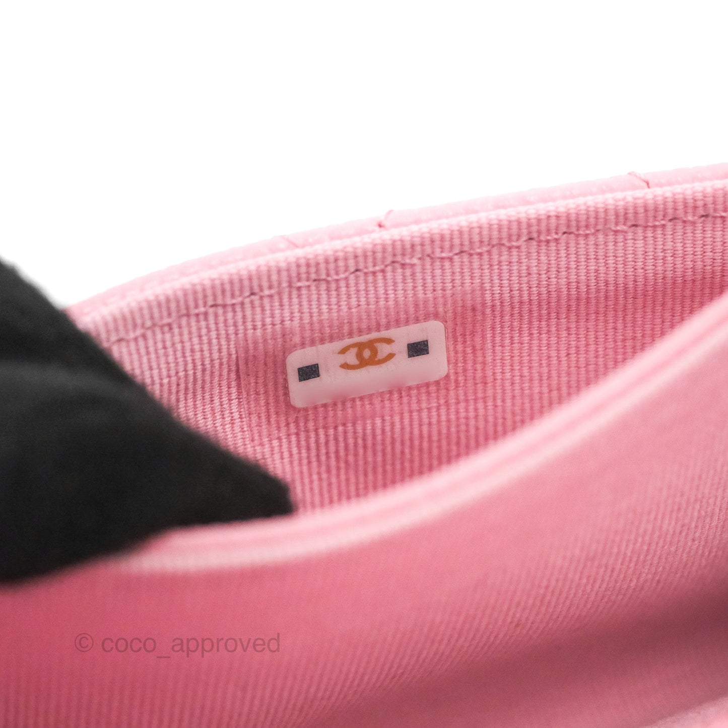 Chanel Quilted Flap Card Holder Pink Caviar Gold Hardware