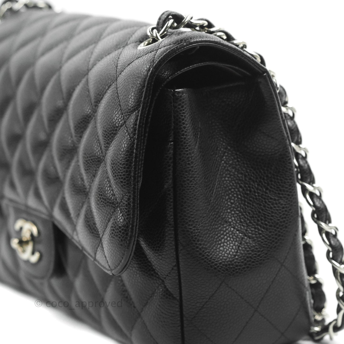 Chanel Jumbo Double Flap Black Caviar Silver Hardware⁣⁣