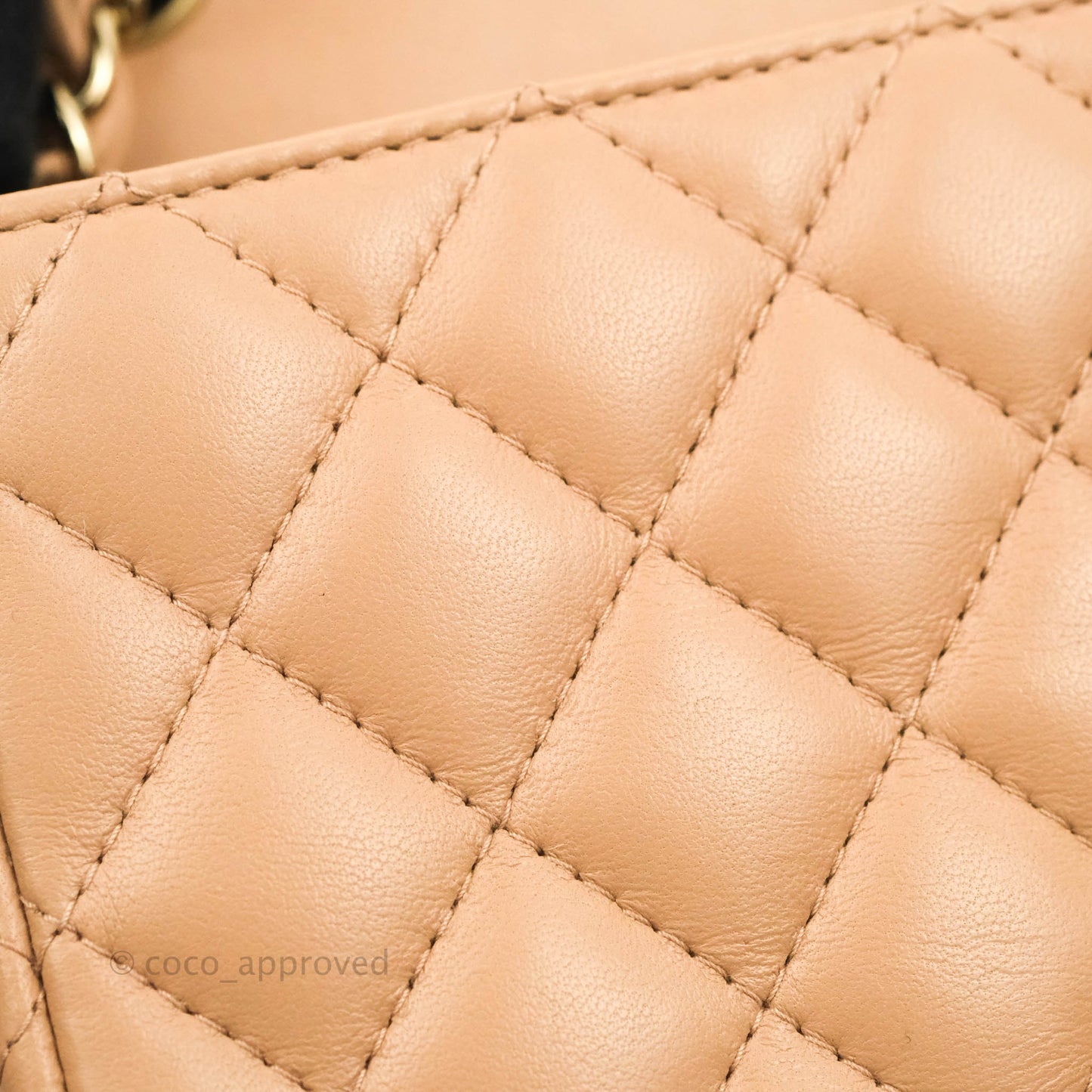 Chanel Mini Rectangular Flap Quilted Beige Lambskin Gold Hardware 21A