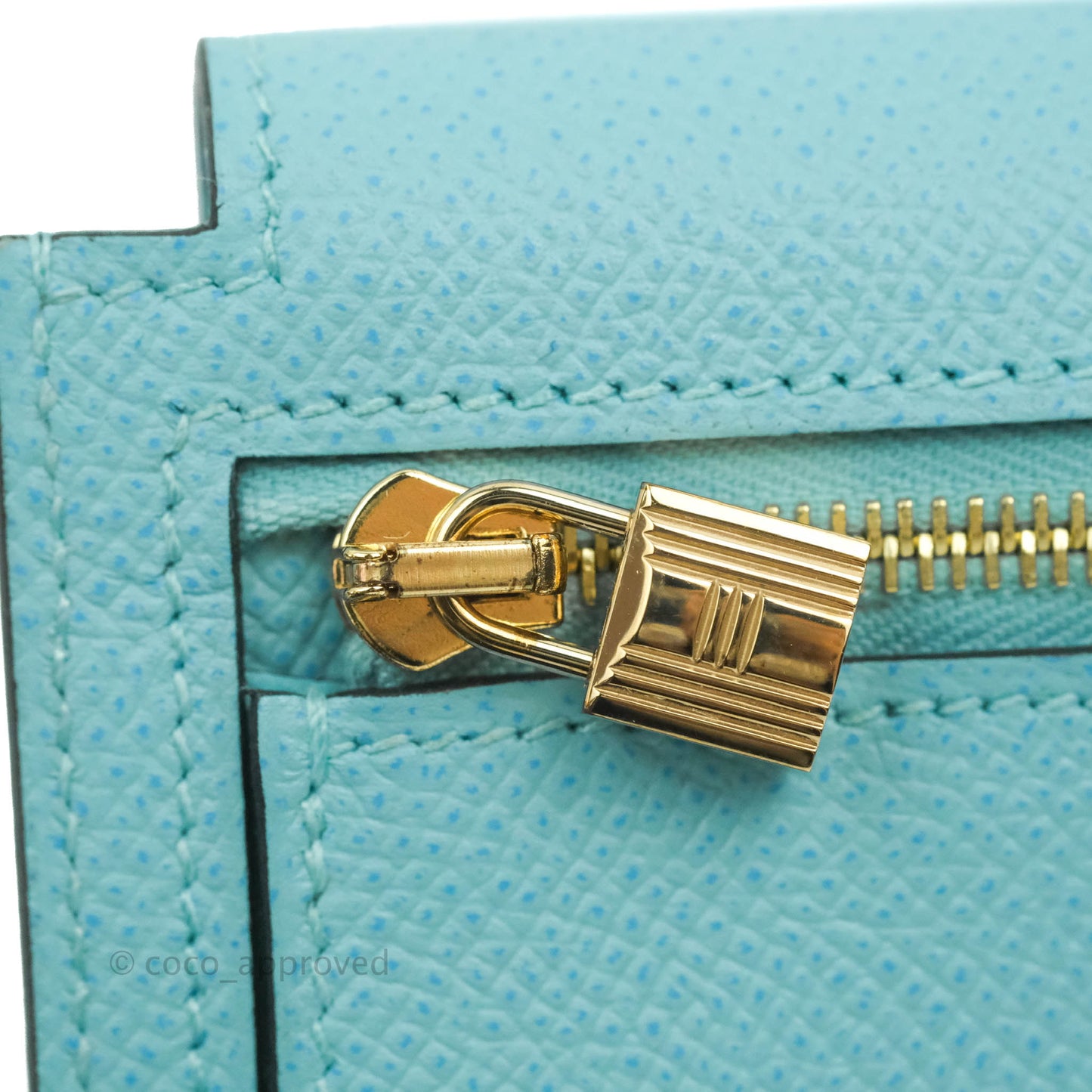 Hermès Kelly Pocket Compact Wallet Epsom Bleu De Nord Gold Hardware