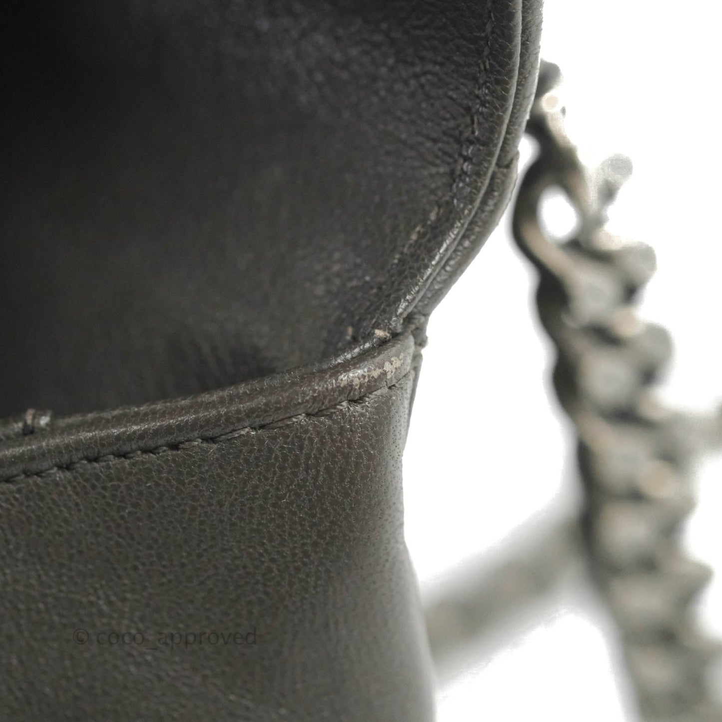 Saint Laurent Chevron Medium College Grey Chain Bag Ruthenium Hardware