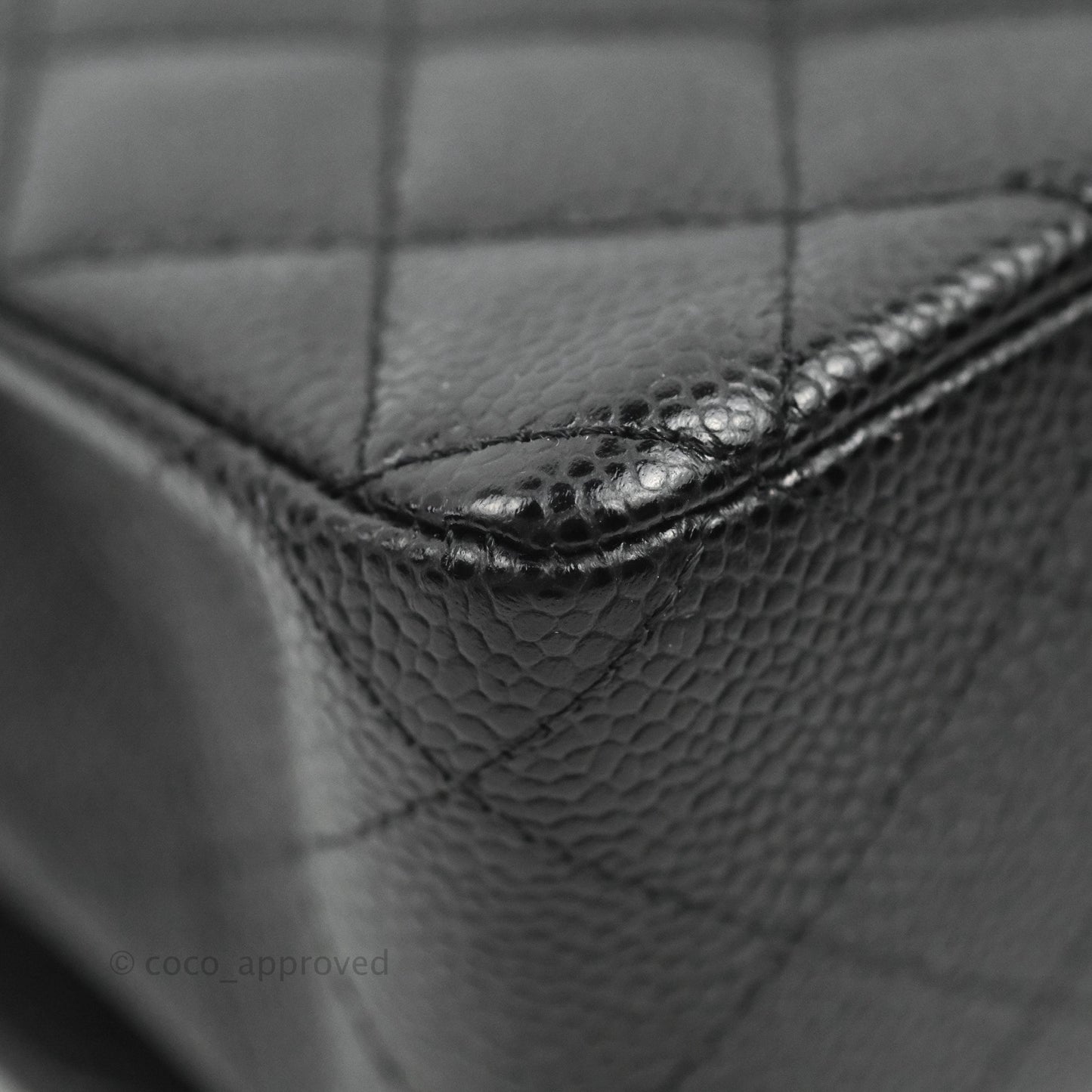 Chanel Classic M/L Medium Flap Quilted Black Caviar Silver Hardware