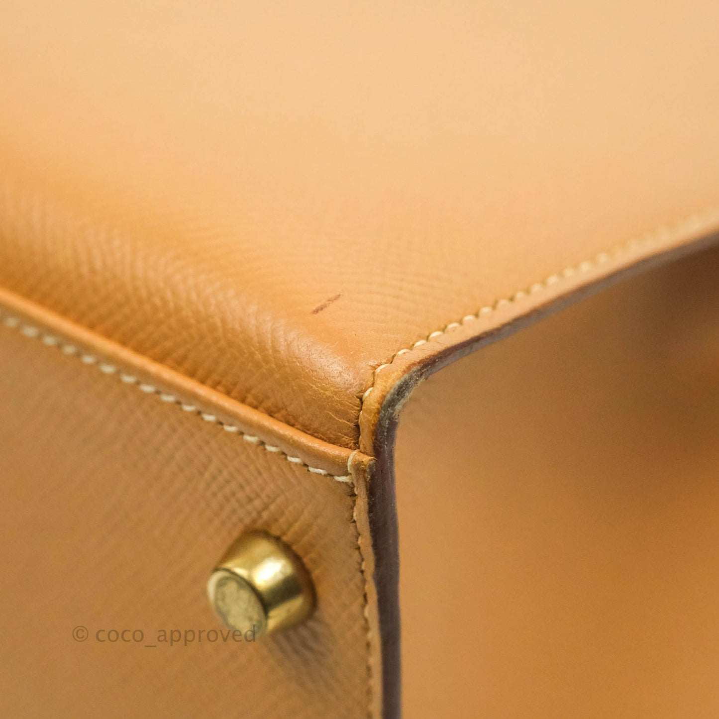 Hermès Vintage Kelly 28 Gold Natural Courchevel Sellier Gold Hardware