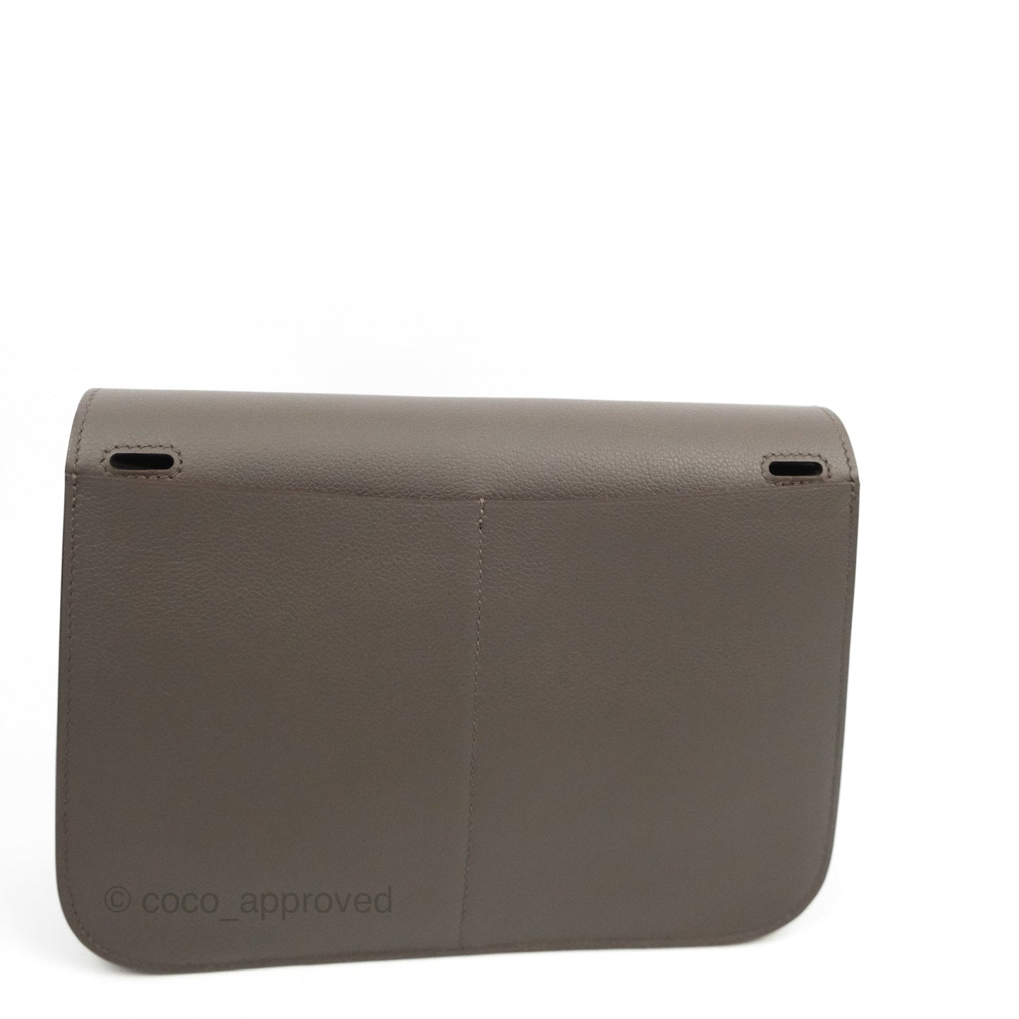 Hermès Halzan 25 Gris Etain 8F Evercolor Gold Hardware