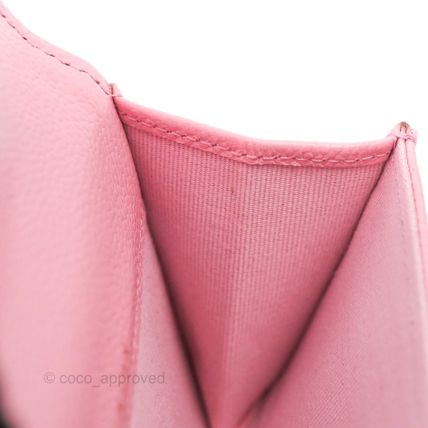 Chanel Quilted Flap Card Holder Pink Caviar Gold Hardware