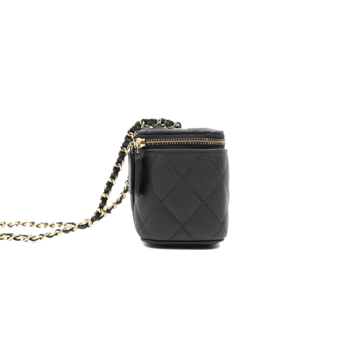Chanel Mini Vanity With Chain Black Caviar Gold Hardware