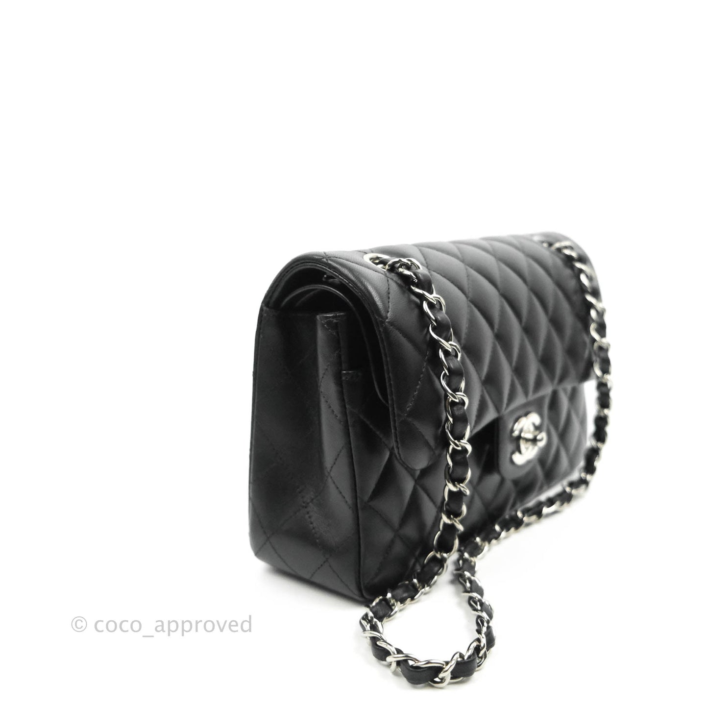 Chanel Small S/M Classic Flap Black Lambskin Silver Hardware