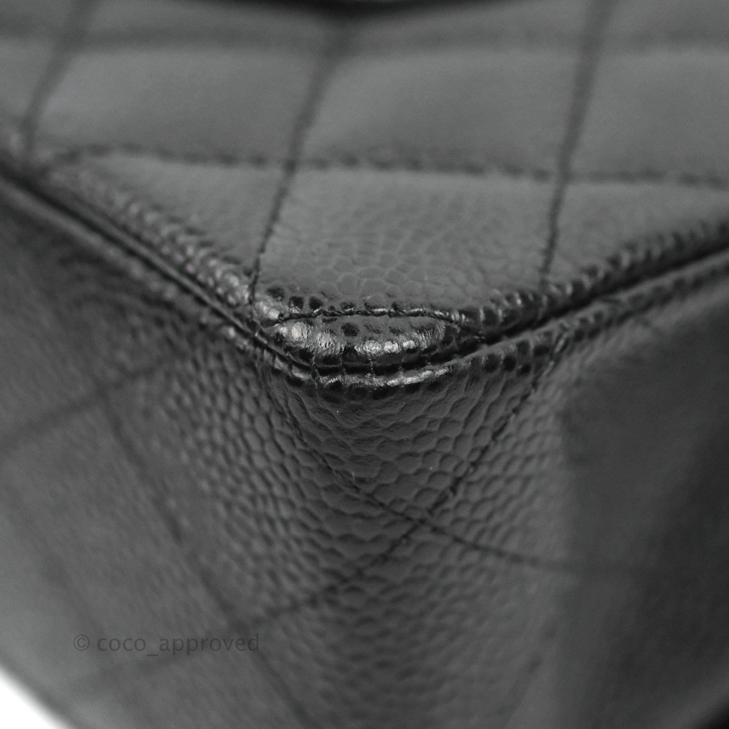 Chanel Classic M/L Medium Flap Quilted Black Caviar Silver Hardware