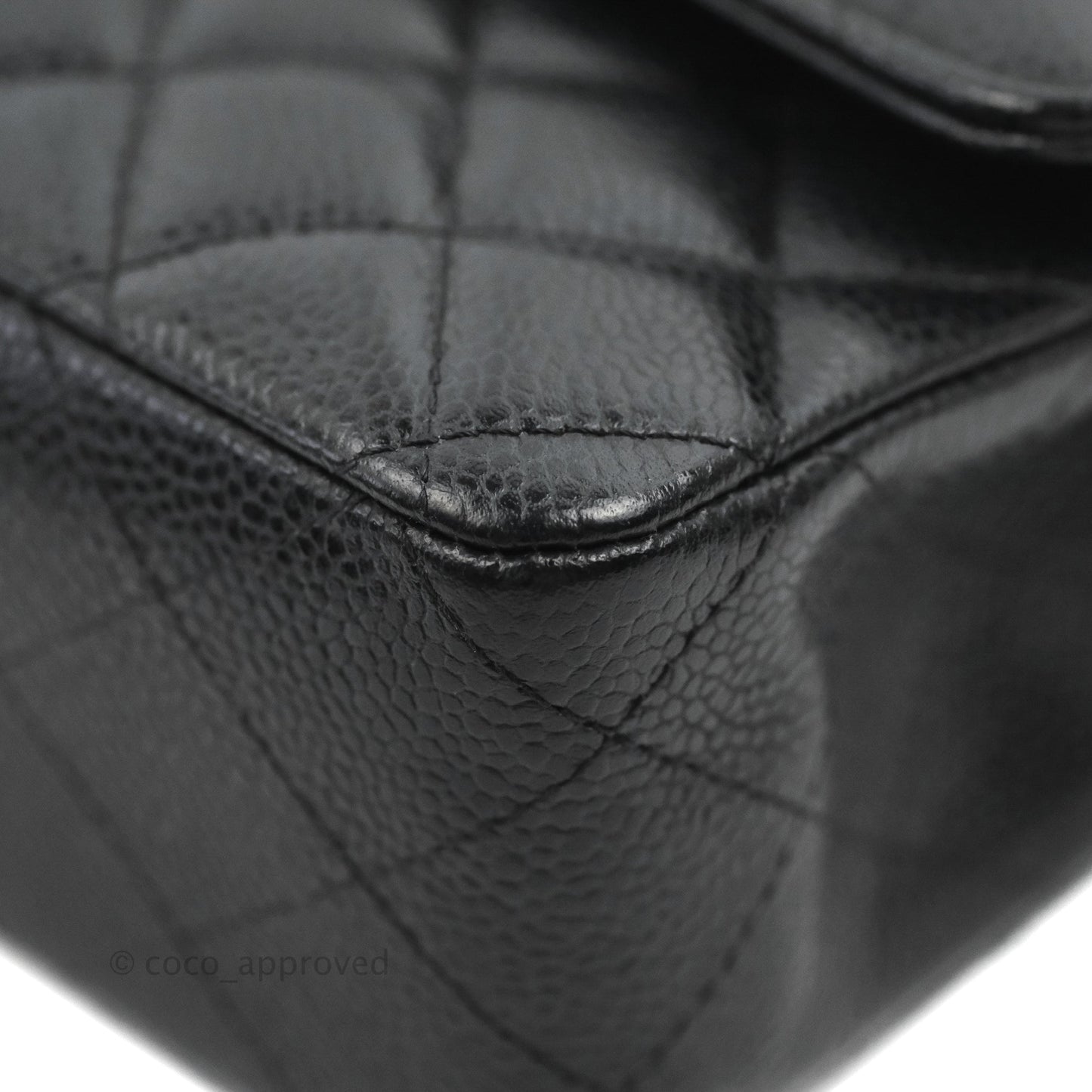 Chanel Classic M/L Medium Flap Quilted Black Caviar Silver Hardware