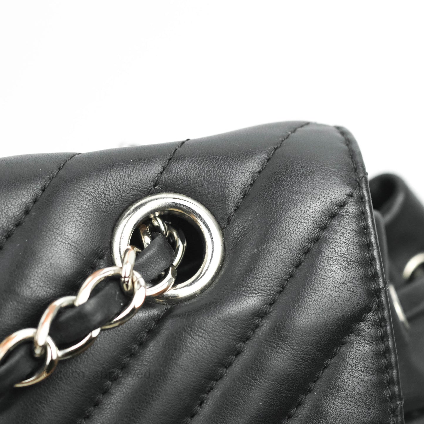 Chanel Medium Chevron Urban Spirit Backpack Black Calfskin Silver Hardware