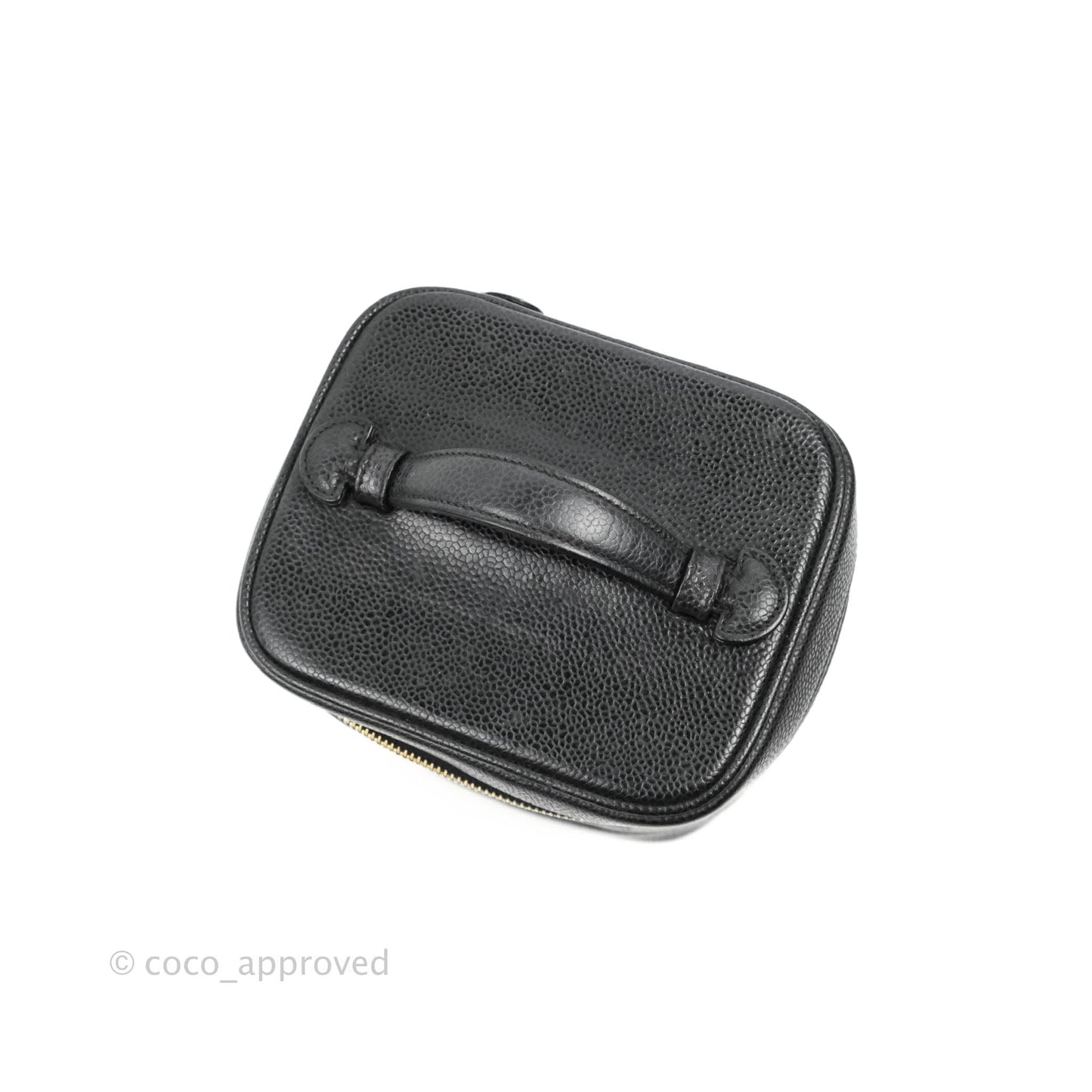 Chanel Vintage Vanity Case Black Caviar Gold Hardware