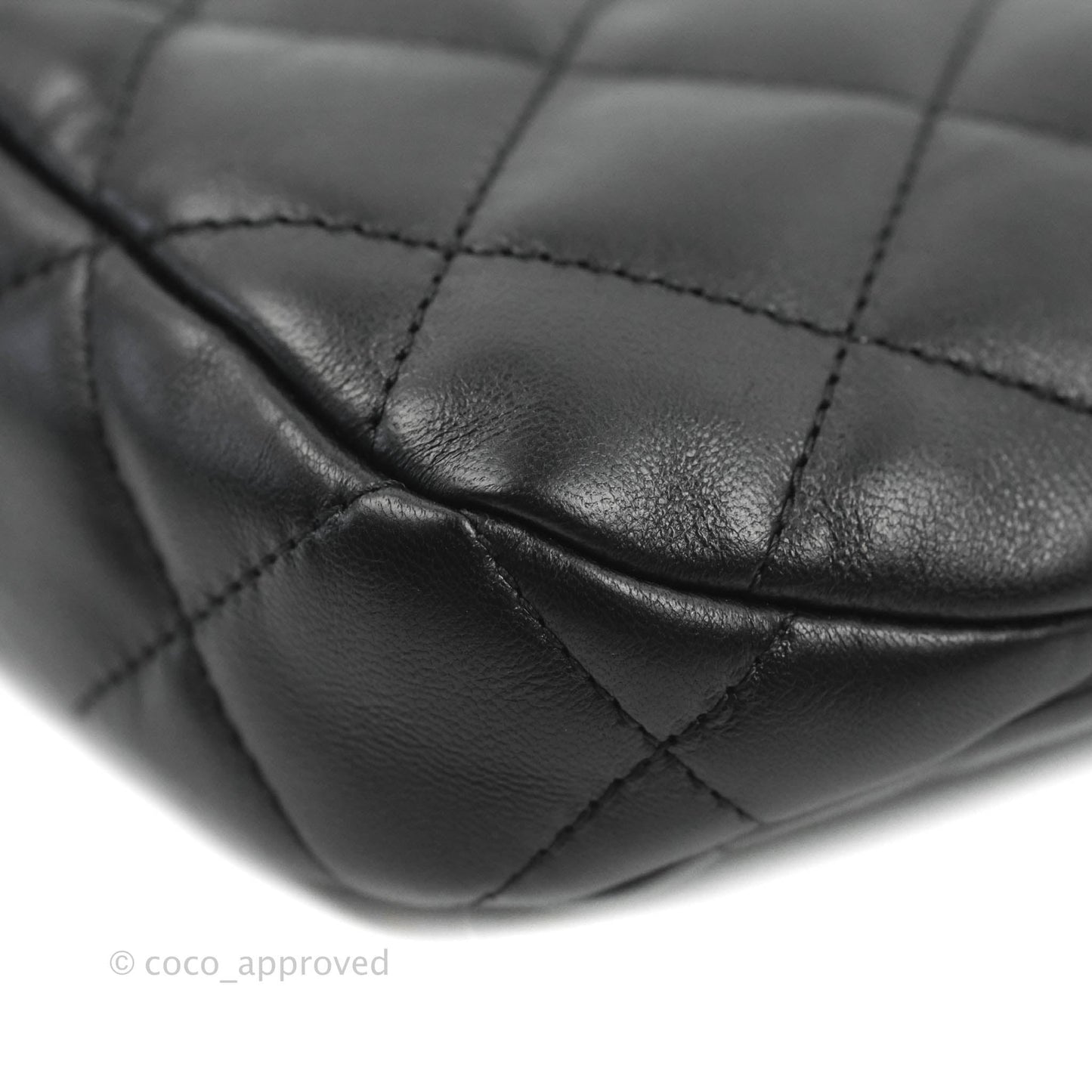 Chanel Small Hobo Bag CC Chain Black Calfskin Aged Gold Hardware 22K