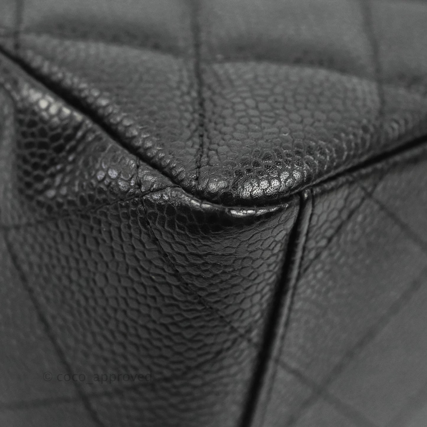 Chanel Quilted Single Flap Maxi Black Caviar Silver Hardware