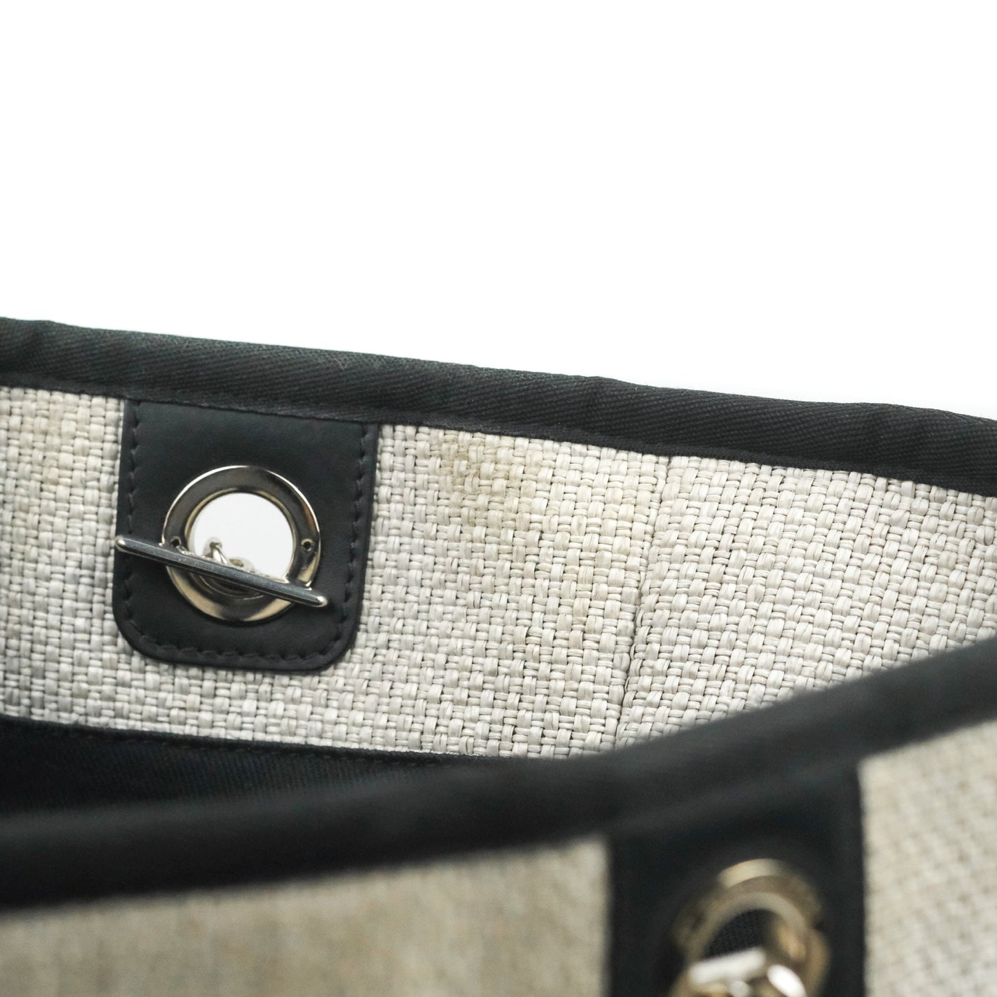 Chanel Medium Deauville Tote Light Grey Canvas