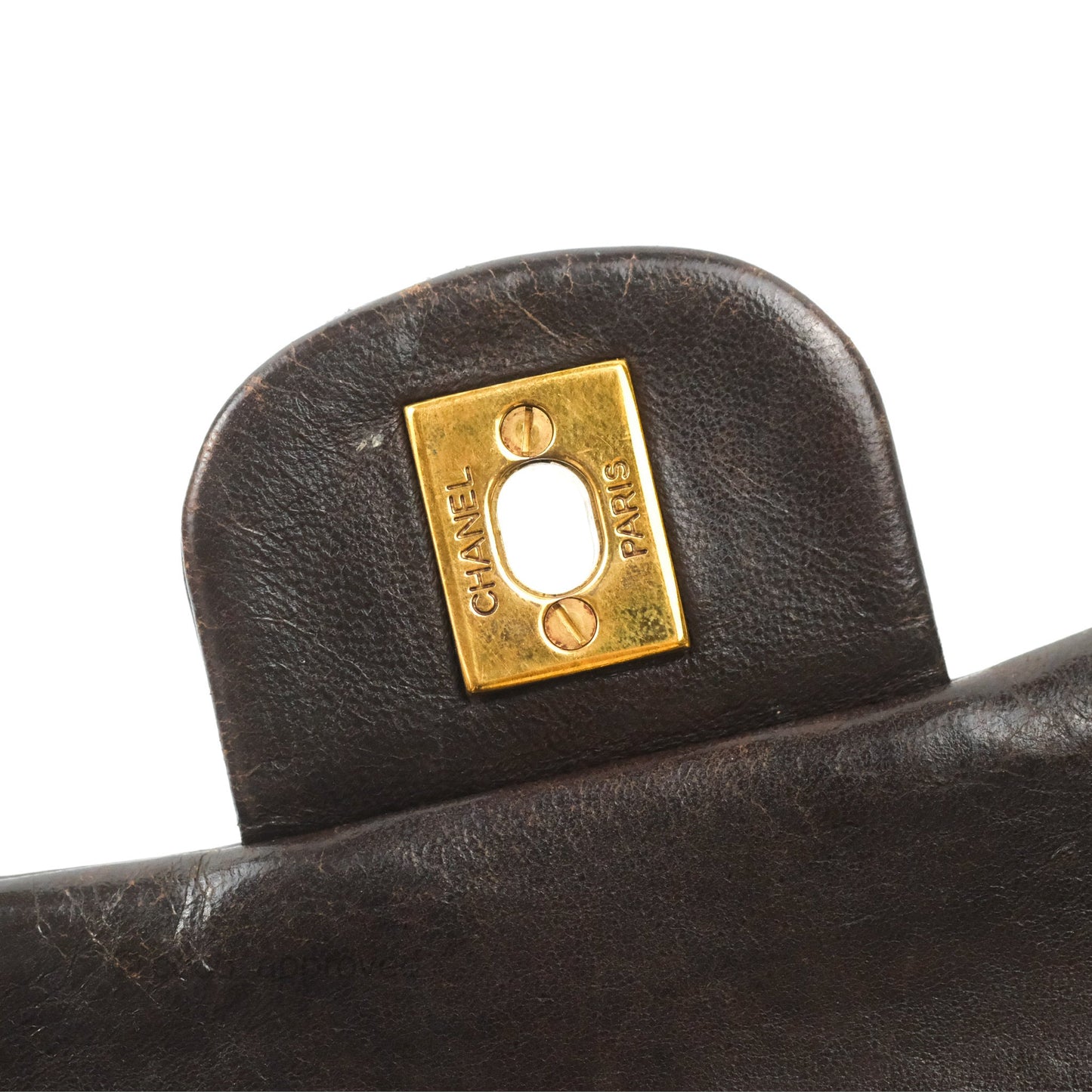 Chanel Vintage Small Classic Flap Brown Lambskin 24K Gold Hardware