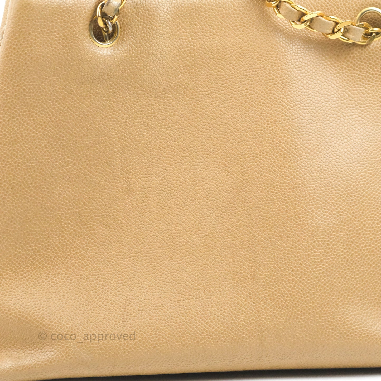 Chanel Vintage Tote Beige Caviar 24K Gold Hardware