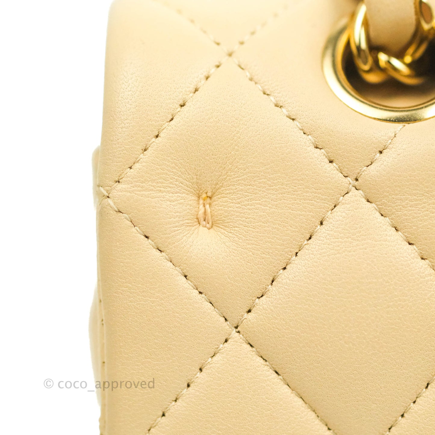 Chanel Classic M/L Medium Flap Quilted Beige Lambskin Gold Hardware