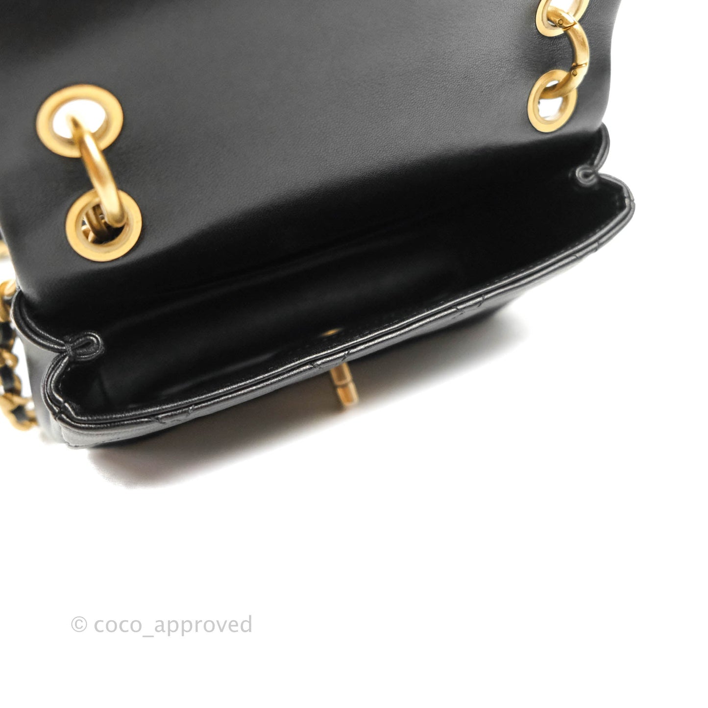 Chanel Entwined Chain Bag Black Lambskin Aged Gold Hardware