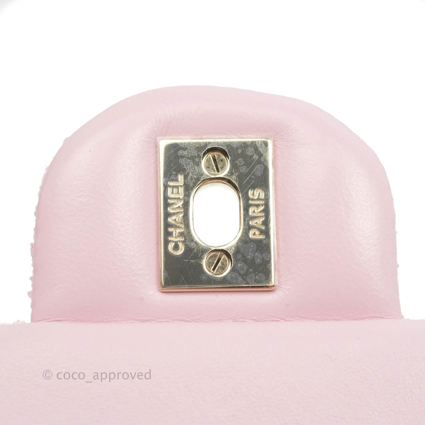 Chanel Classic Mini Rectangular Flap Pink Tweed Gold Hardware
