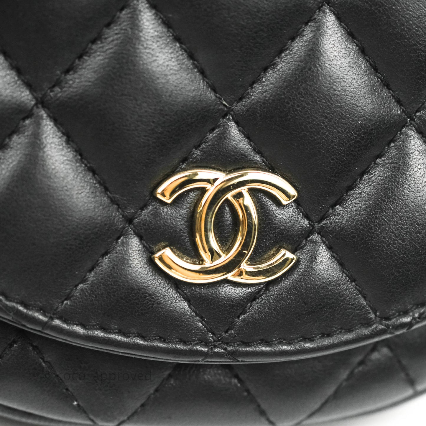 Chanel Classic Twin Flap Bag Side Pack Black Lambskin Gold Hardware