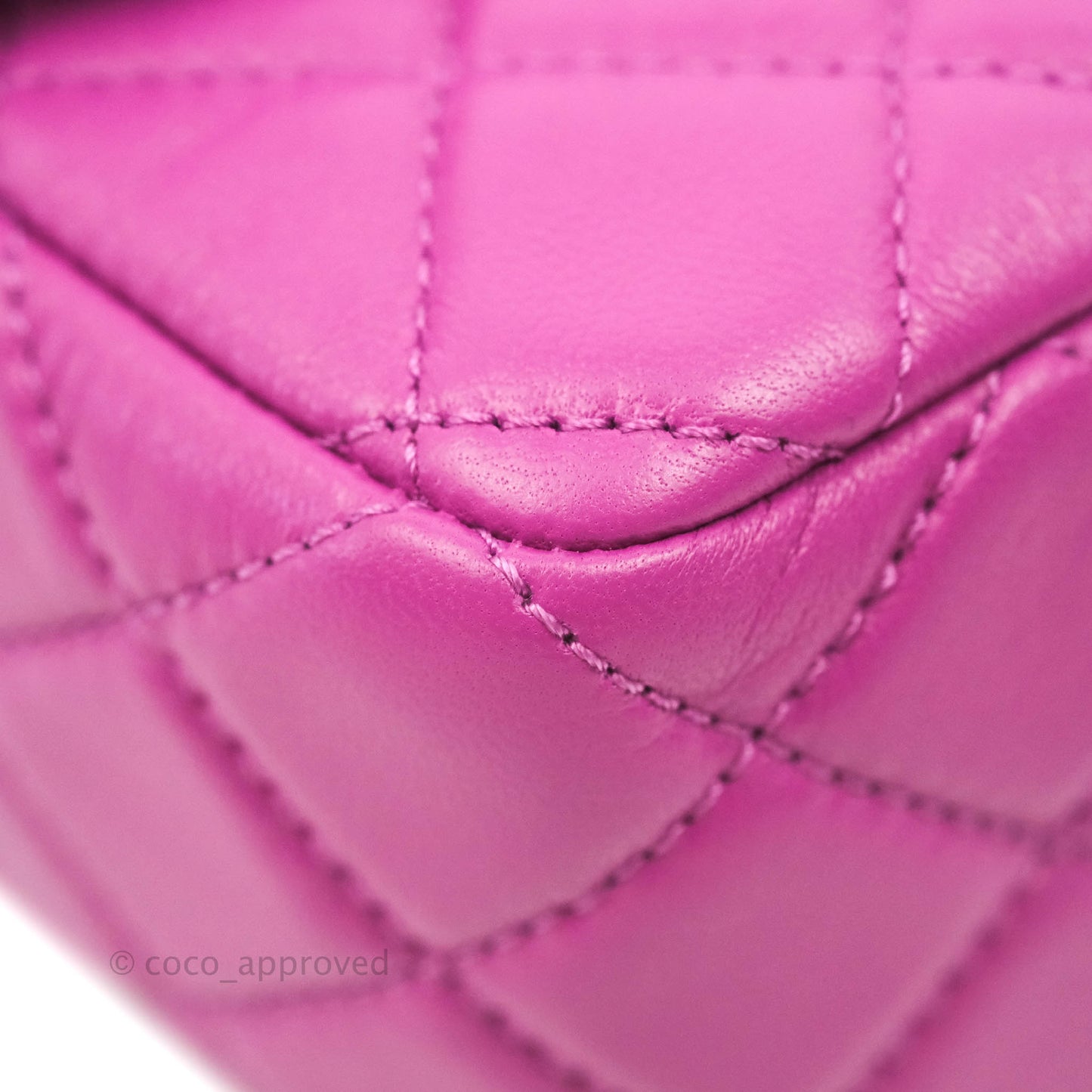 Chanel Mini Rectangular Pearl Crush Quilted Purple Lambskin Aged Gold Hardware