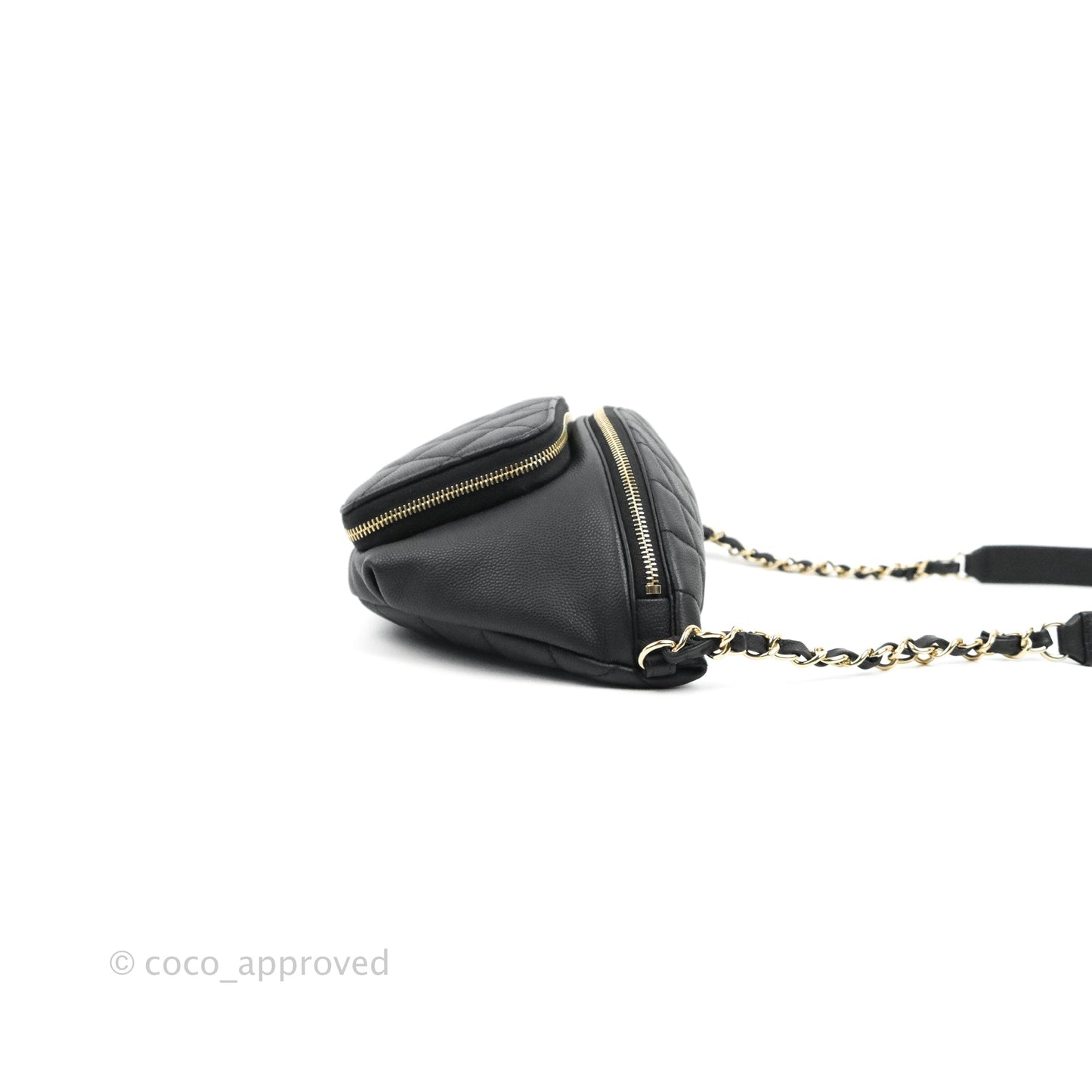 Chanel Quilted Business Affinity Waist Belt Bag Black Caviar Gold Hardware