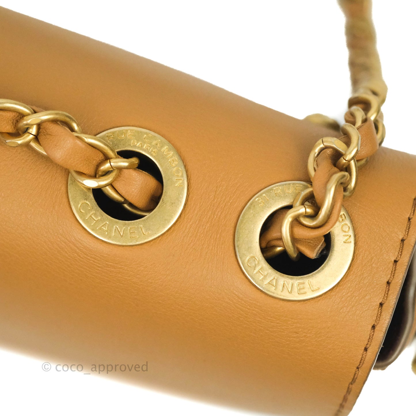 Chanel Quilted Flap With Coin Purse Caramel Calfskin Aged Gold Hardware 19K