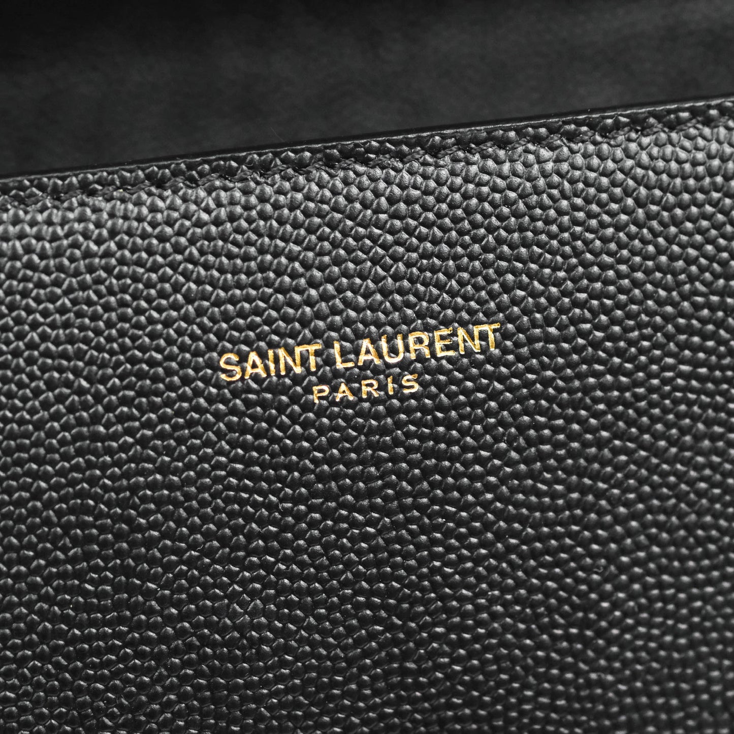 Saint Lauren Cassandra Mini Top Handle Bag Black Grained Calfskin