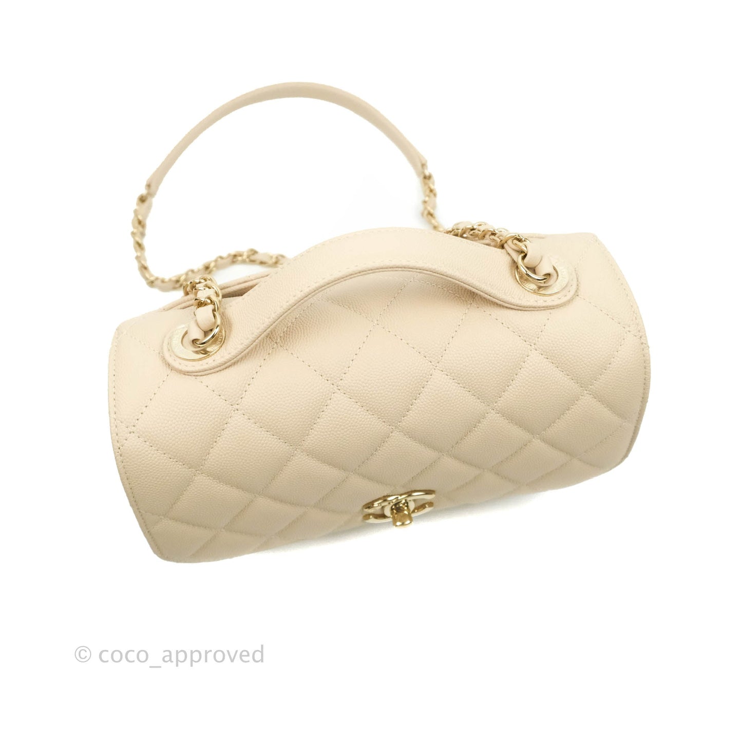 Chanel Quilted Medium Business Affinity Flap Light Beige Caviar Gold Hardware 20B