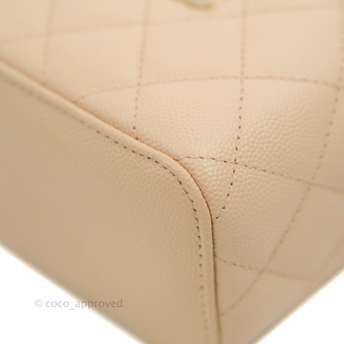 Chanel Classic Mini Vanity With Chain Light Beige Caviar Gold Hardware