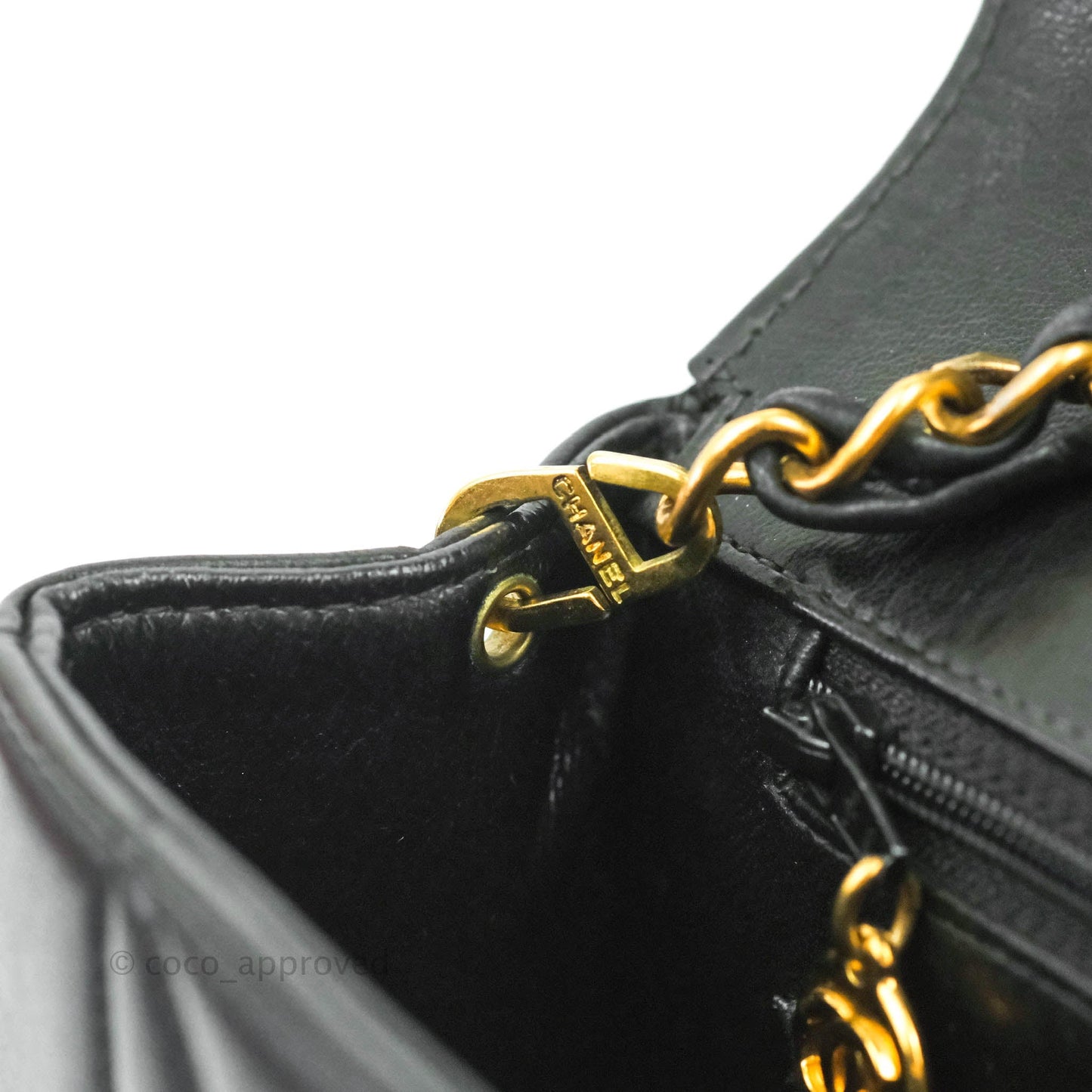 Chanel Black Quilted Lambskin Small Vintage Classic Diana Flap 24K Gold Hardware