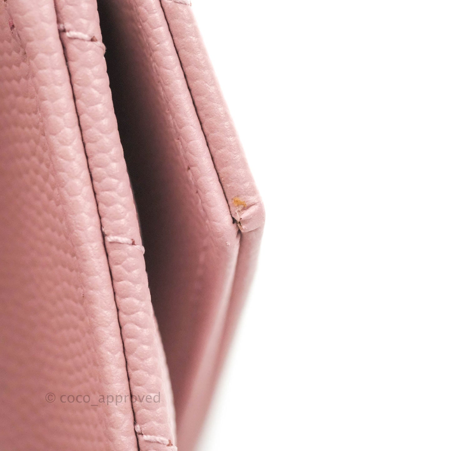 Saint Laurent Wallet on Chain Pink Grained Leather Gold Hardware