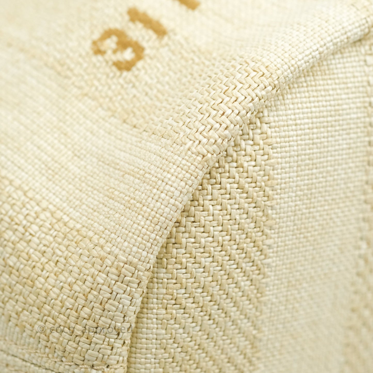 Chanel Raffia Canvas Deauville Drawstring Bucket Bag Brown Gold Hardware