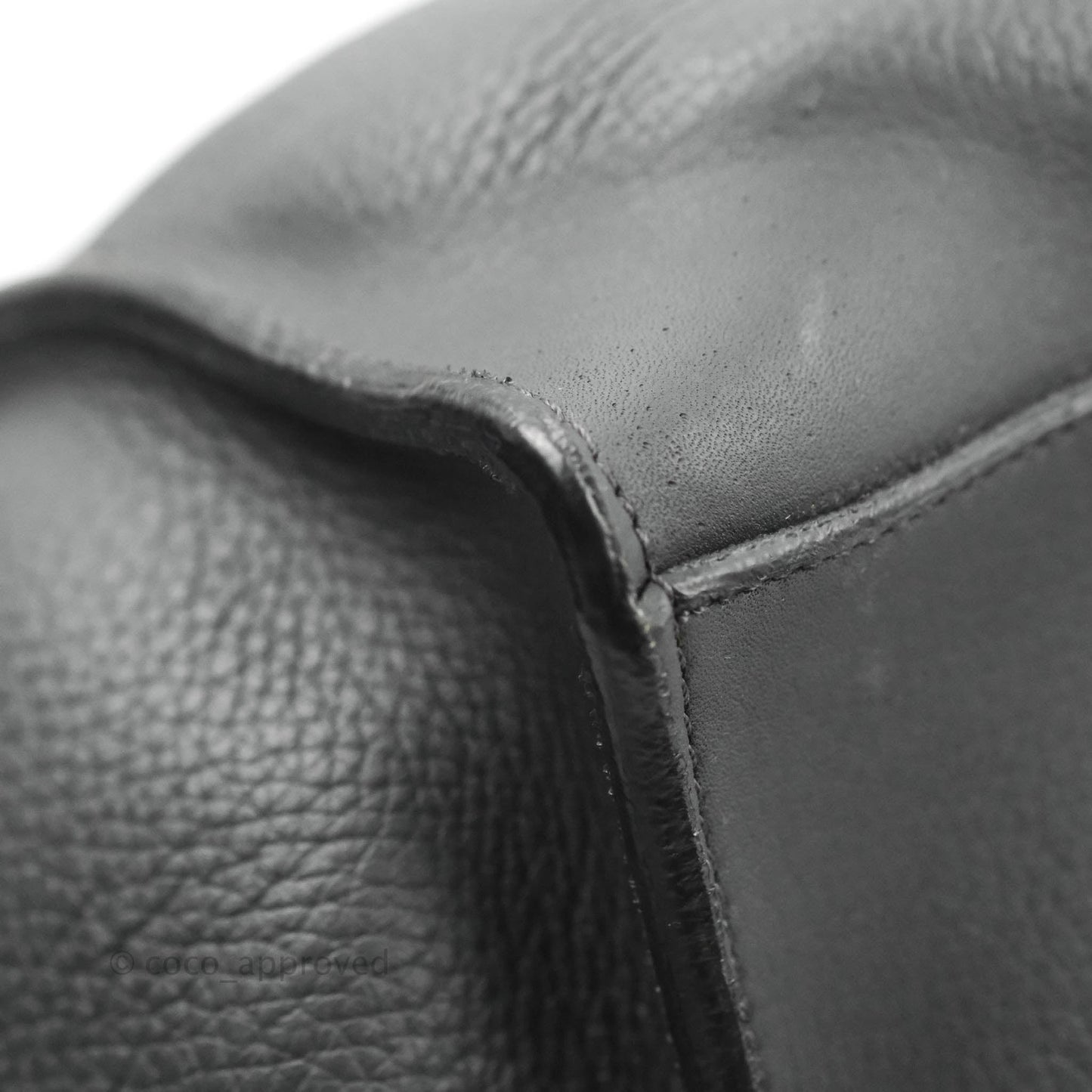 Celine Small Big Bag Black Supple Grained Leather Silver Hardware Dark Grey