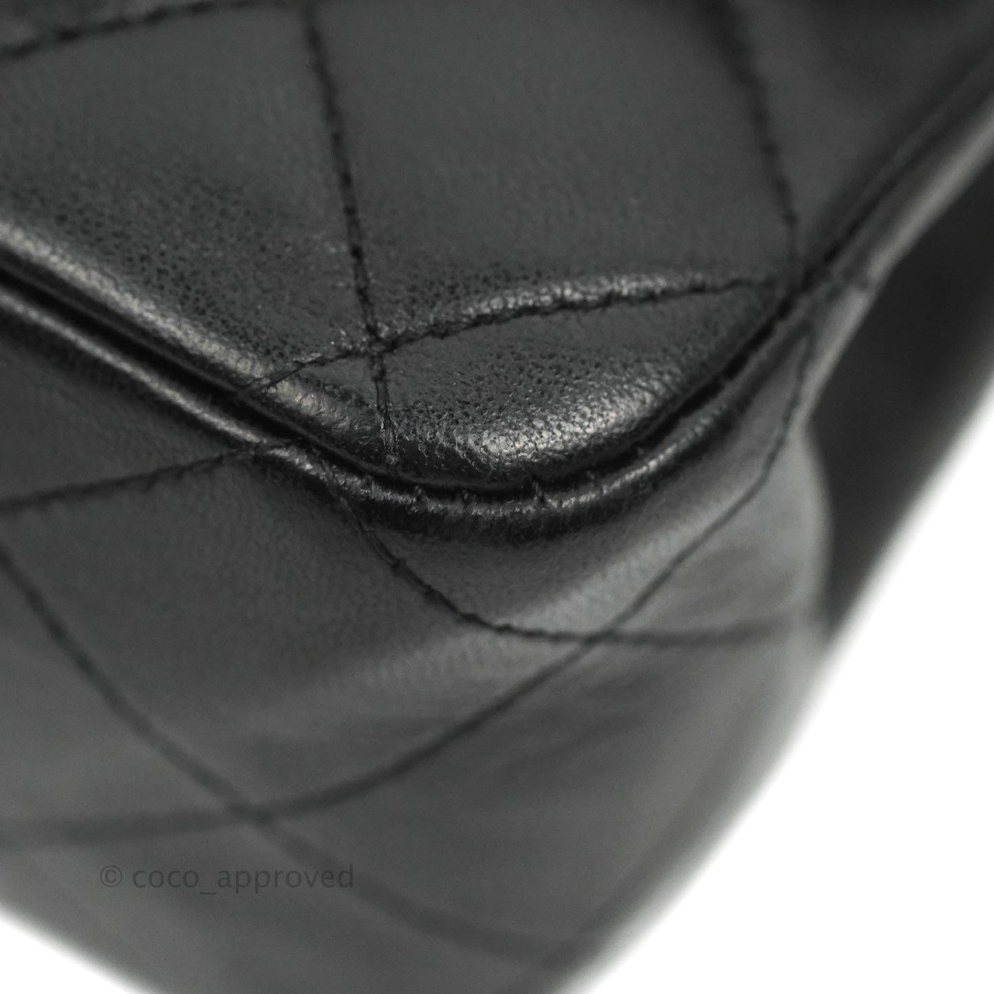 Chanel Quilted Classic M/L Medium Flap Black Lambskin Silver Hardware