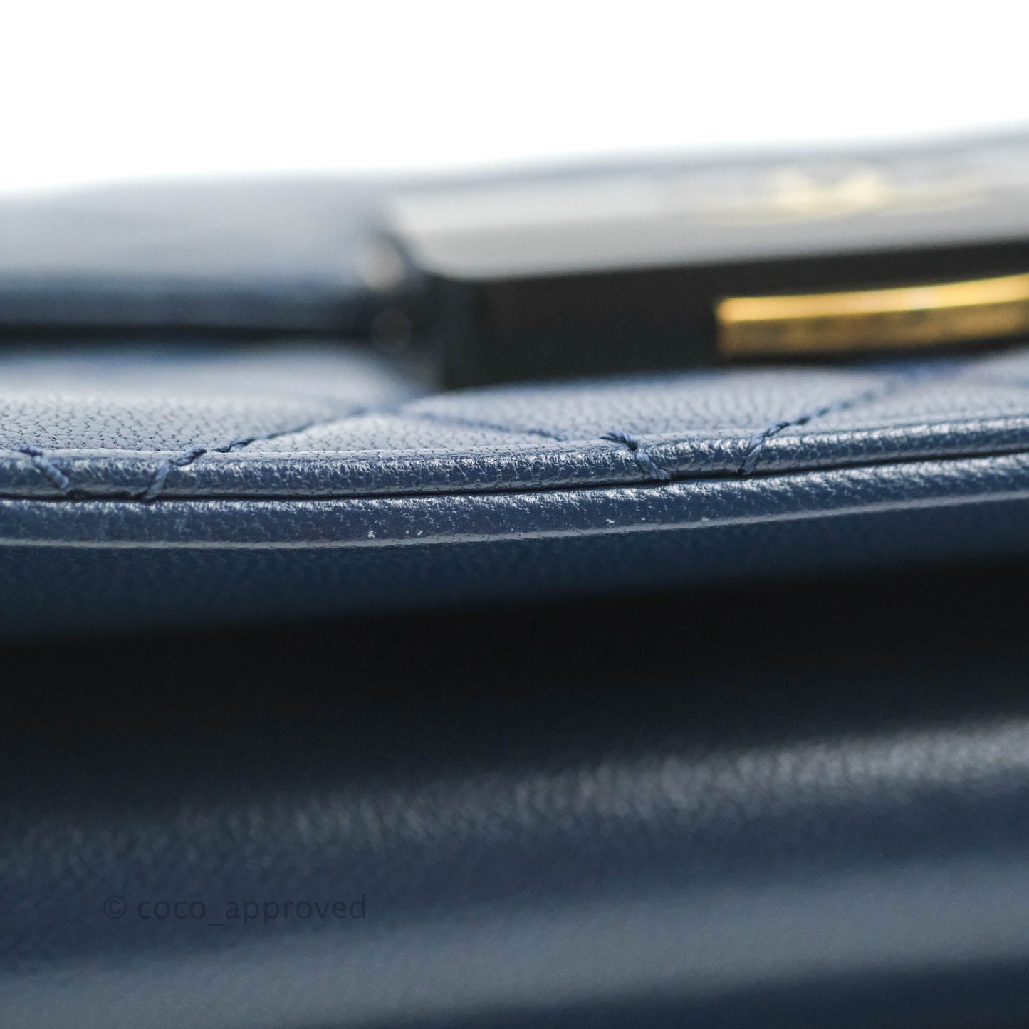 Chanel Beauty Lock Flap Bag Navy Sheepskin Aged Gold Hardware