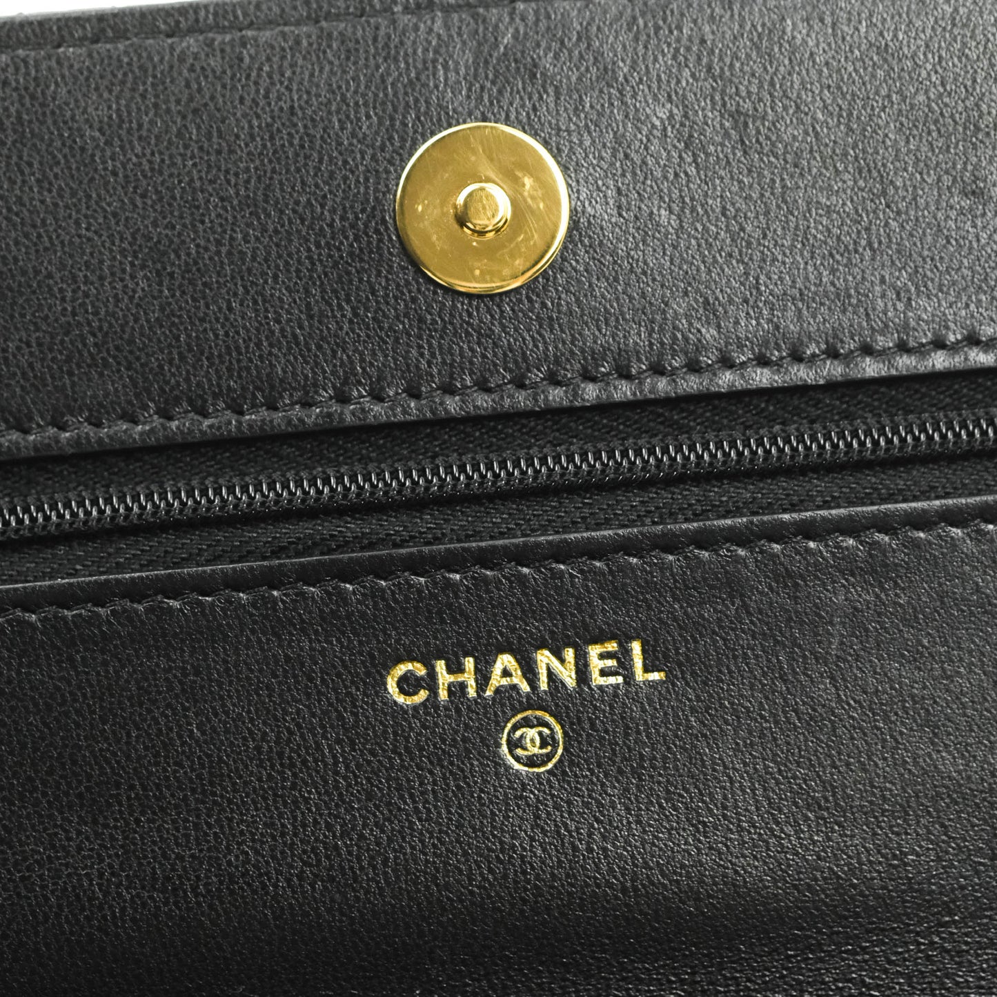 Chanel Quilted Classic WOC Black Lambskin Gold Hardware