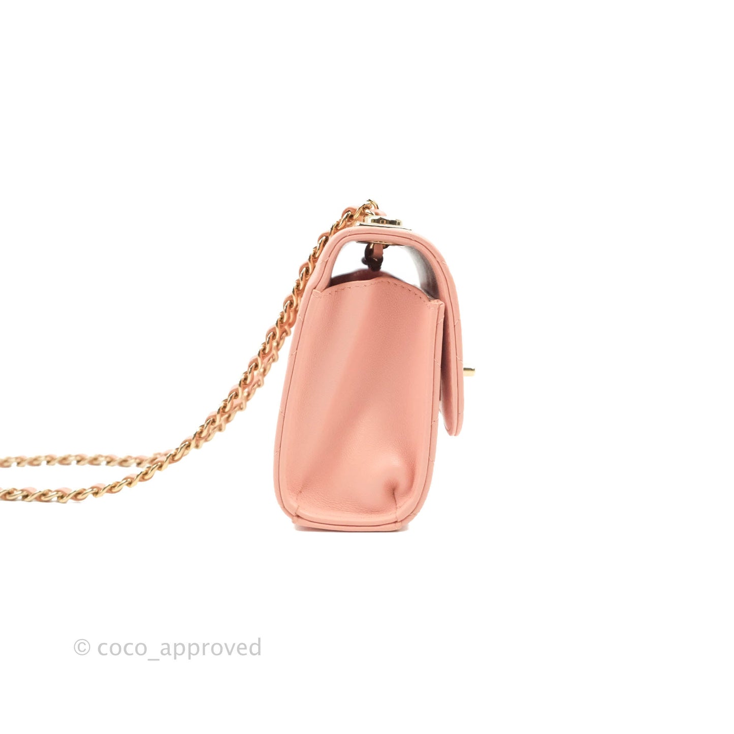 Chanel Mini Quilted Trendy CC Clutch With Chain Pink Lambskin Gold Hardware