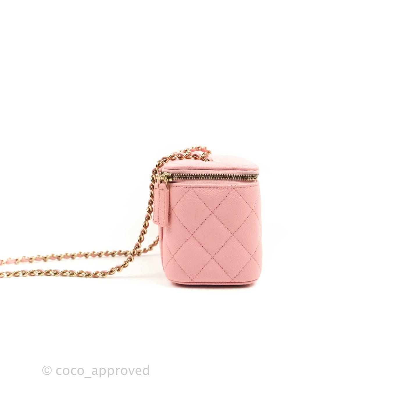 Chanel Classic Vanity With Chain Pink Caviar Gold Hardware