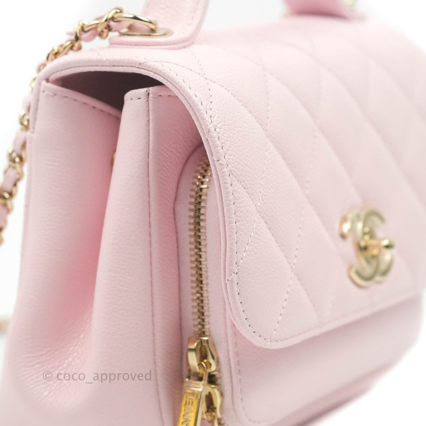 Chanel Quilted Small Business Affinity Flap Pink Caviar Gold Hardware