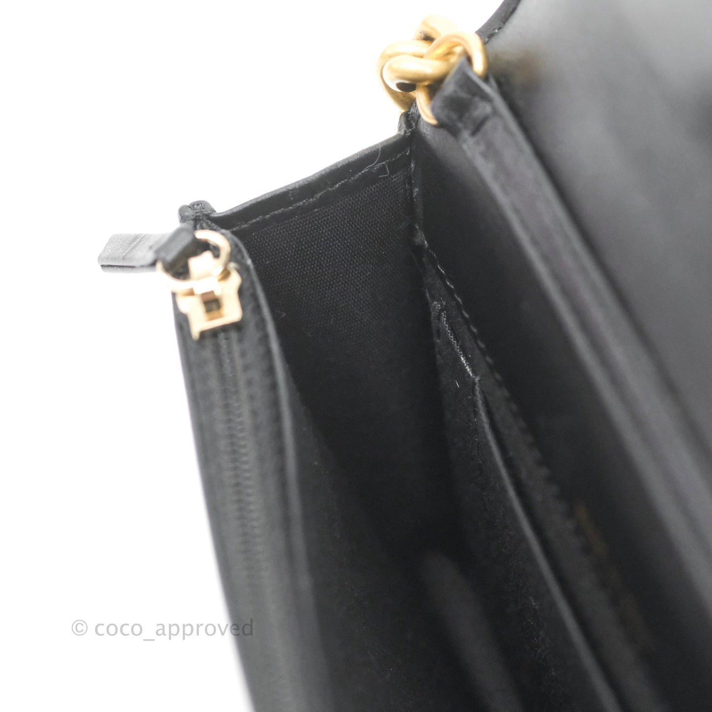 Chanel Mini Boy WOC Black Caviar Aged Gold Hardware