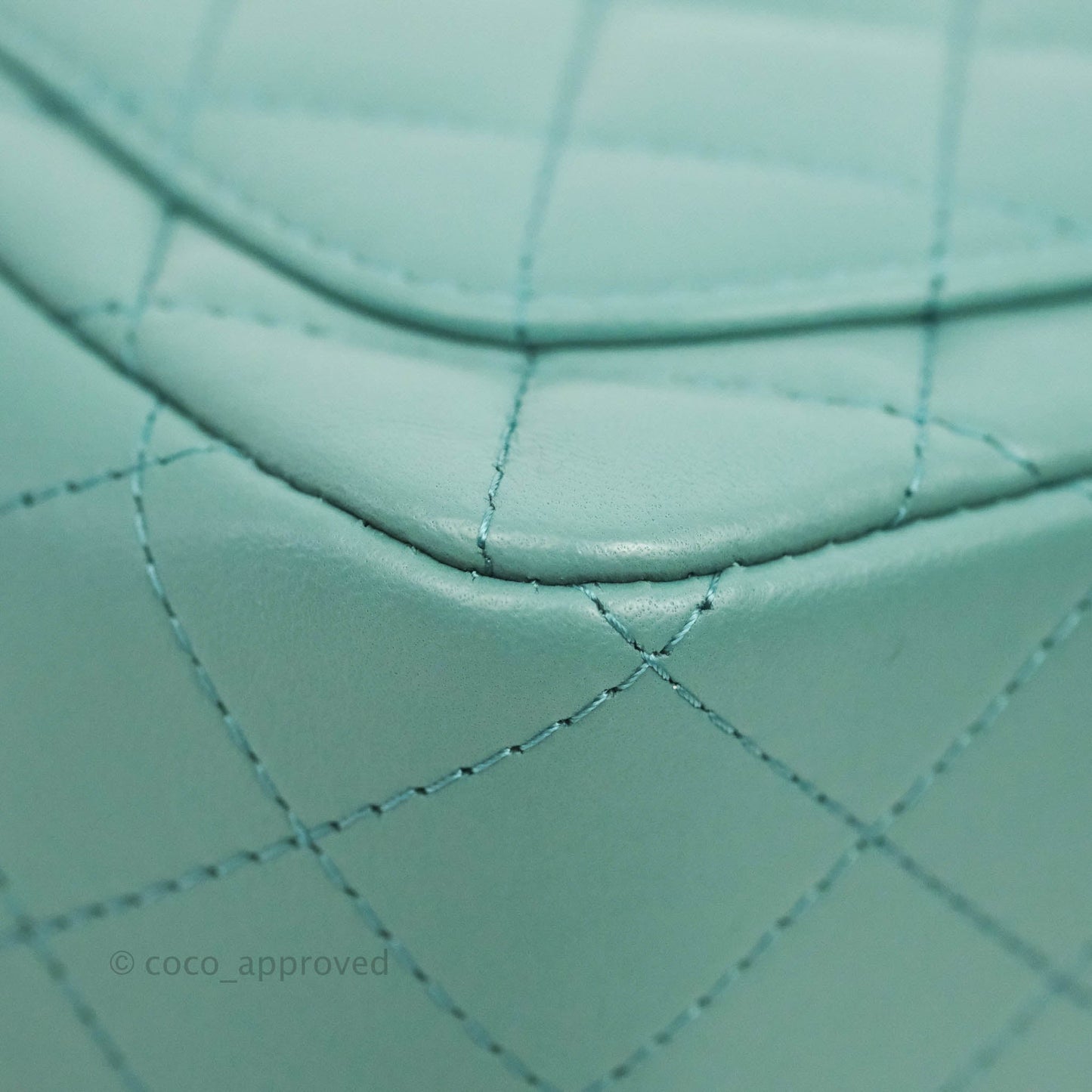 Chanel Mini Square Teal Green Lambskin Gold Hardware