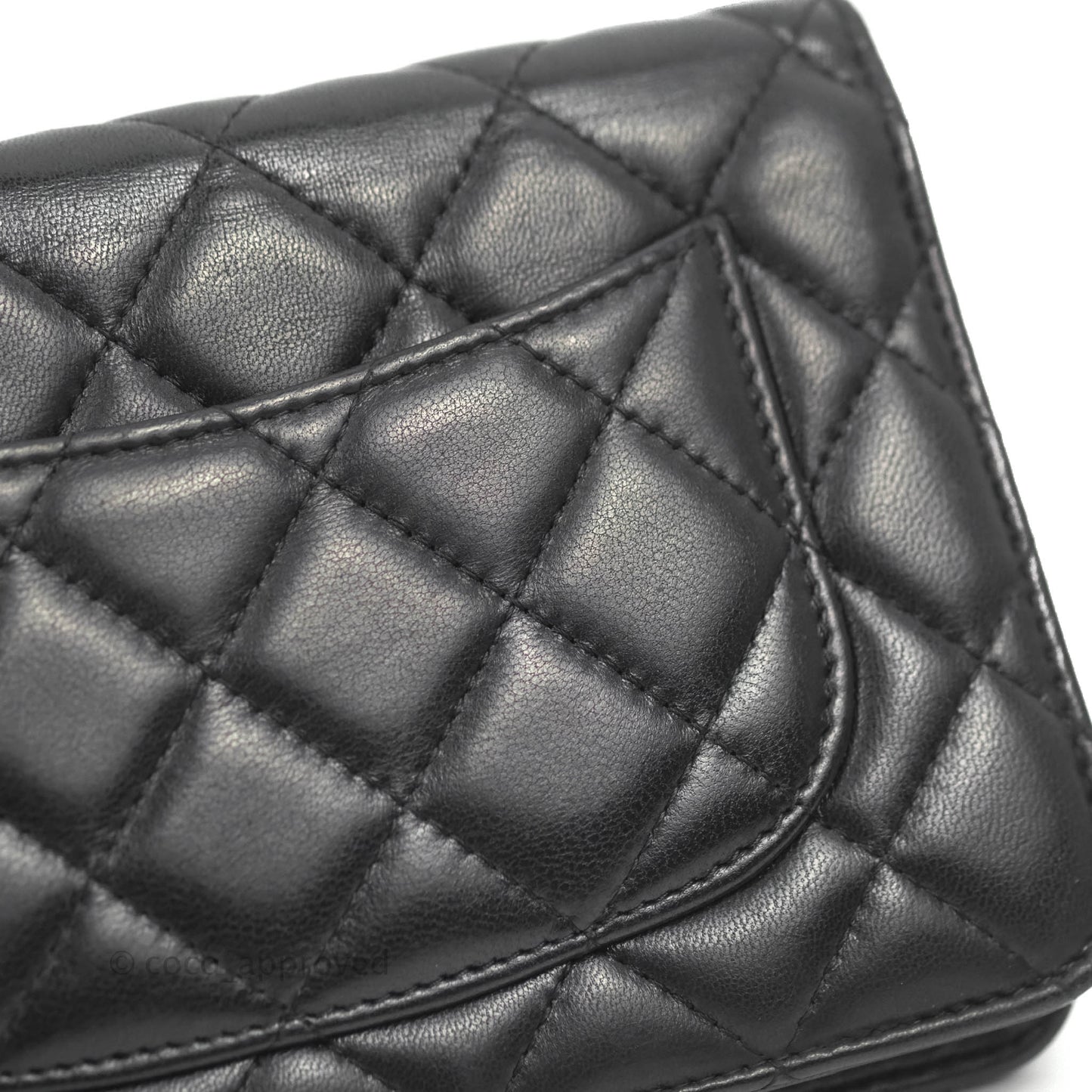 Chanel Quilted Classic WOC Black Lambskin Gold Hardware